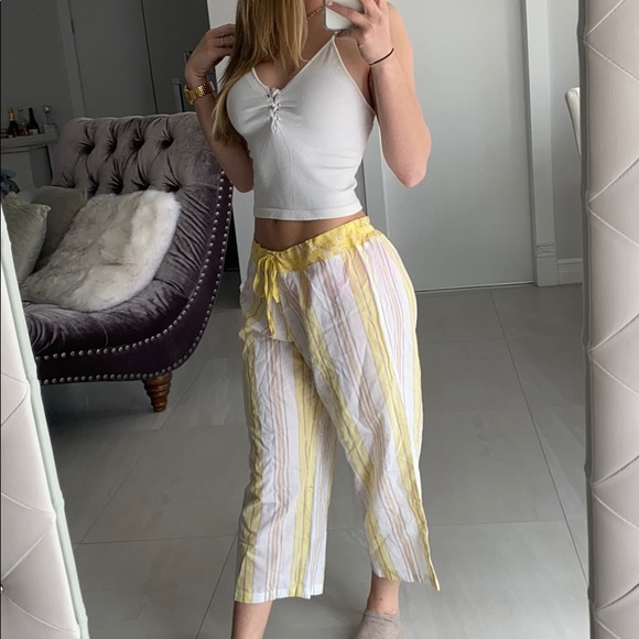 Victoria's Secret White and Yellow Pajama Pants - Picture 3 of 9